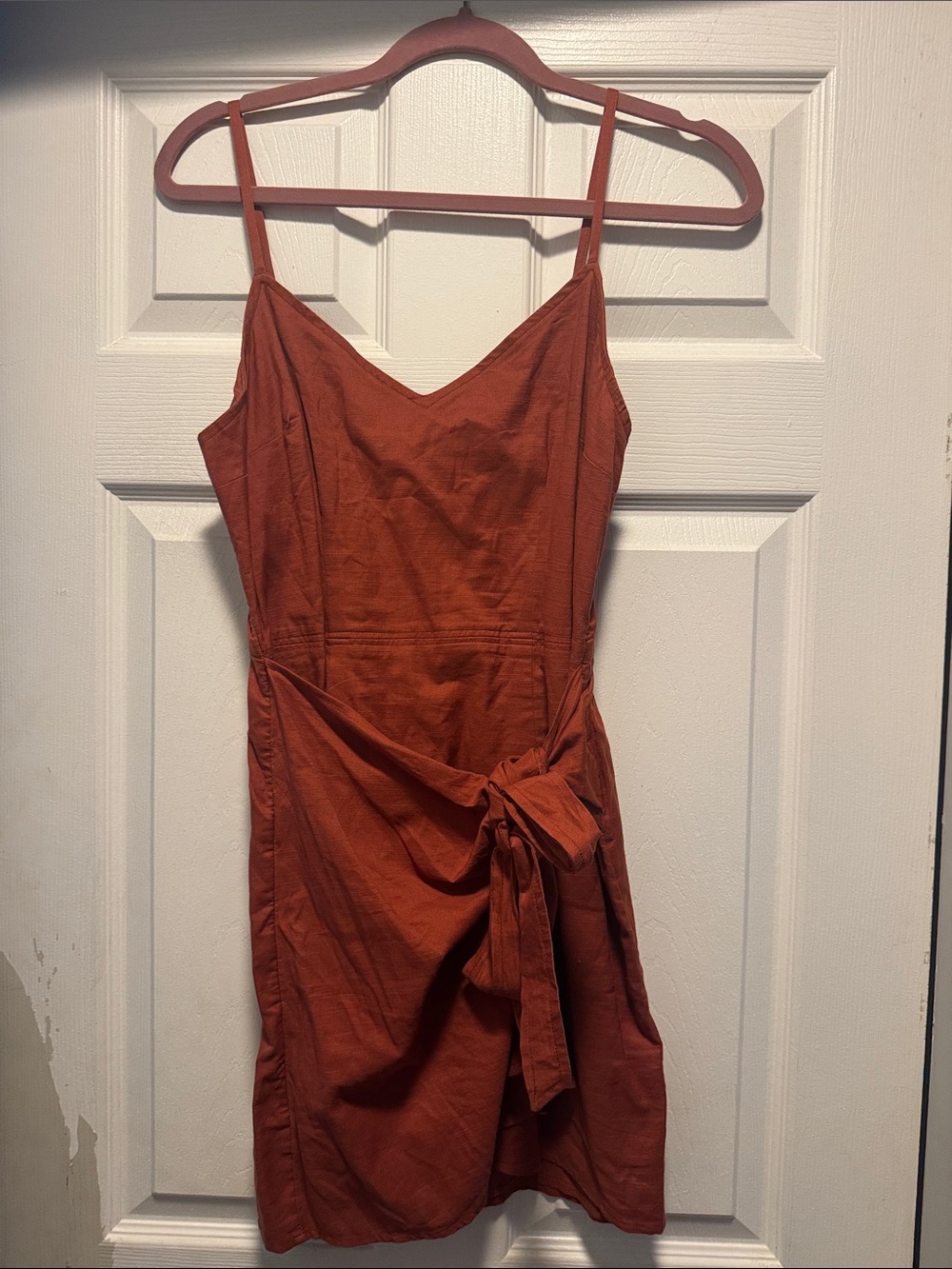 Abercrombie and Fitch Rust Tie-Waist Mini Dress